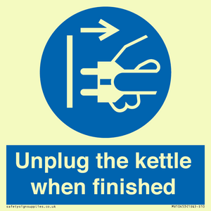 Unplug the kettle when finished